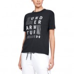 Dámské Tričko od značky Under Armour v černé barvě s nápisem a logem Under Armour na přední straně.